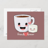 ホットココアとマシュマロ葉書 ポストカード (正面/裏面)