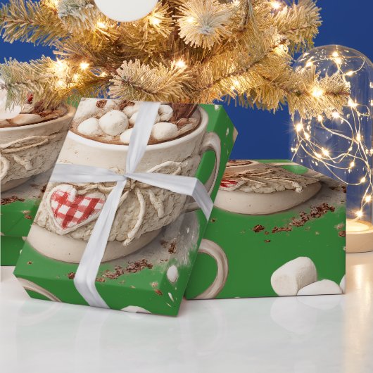ホットココアとマシュマロ ラッピングペーパー (クリスマス)