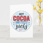 ホットココアとモコモコ靴下 カード (黄色い花)