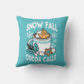 ホットココアと冬のチャーム – 雪秋ココアコール クッション (裏面)