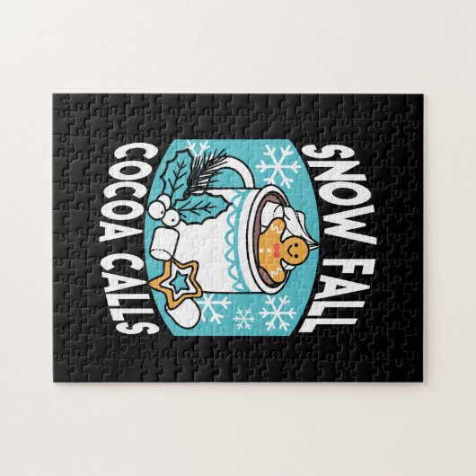 ホットココアと冬のチャーム – 雪秋ココアコール ジグソーパズル (横)