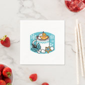 ホットココアと冬のチャーム – 雪秋ココアコール スタンダードカクテルナプキン (インサイチュ)