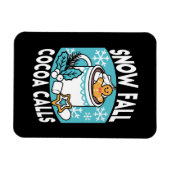 ホットココアと冬のチャーム – 雪秋ココアコール マグネット (横)