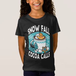 ホットココアと冬のチャーム – 雪秋ココアコール Tシャツ
