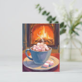 ホットココアと冬の暖炉 シーズンカード (スタンド正面)