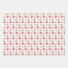 ホットココアのホリデーパーティー水彩アート ラッピングペーパーシート