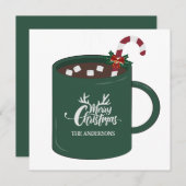 ホットココアのマグカップ クリスマス シーズンカード (正面/裏面)