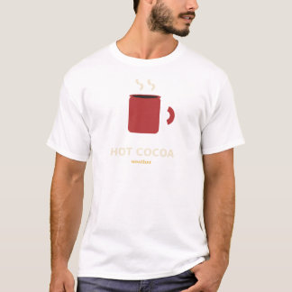 ホットココアの天気 冬のTシャツ Tシャツ