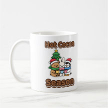ホットココアの季節 かわいいクリスマスくま うさぎ