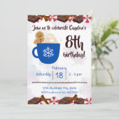 ホットココアの誕生日パーティー招待状 招待状 (スタンド正面)