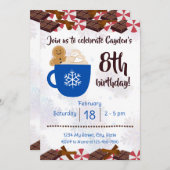 ホットココアの誕生日パーティー招待状 招待状 (正面/裏面)