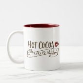 ホットココアはここでキュートな手書き休日 ツートーンマグカップ (左)