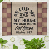 ホットココアを提供する – 初期のスタイル キッチンタオル (折り畳み)