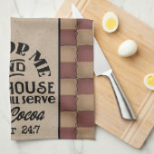 ホットココアを提供する – 初期のスタイル キッチンタオル (四つ折り)