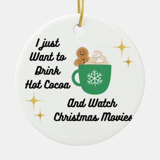 ホットココアを飲みたい セラミックオーナメント (正面)