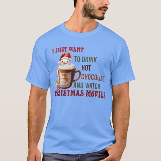 ホットココアを飲んでフレンズ鑑賞 Tシャツ (正面)