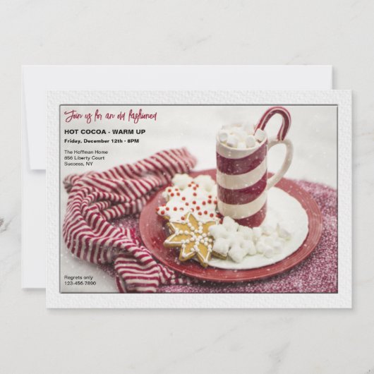 ホットココアウォームアップ招待状 招待状 (正面)