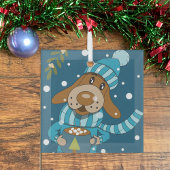 ホットココアガラス付きクリスマスパップオーナメント ガラスオーナメント