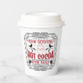 ホットココアクリスマスパーティーを提供するフェスティバル 紙コップ (正面)
