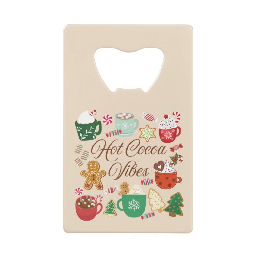 ホットココアクリスマスビベス クレジットカード栓抜き (正面)