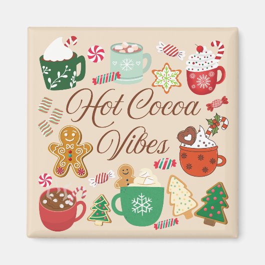 ホットココアクリスマスビベス マグネット (正面)