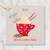 ホットココアクリスマスメッセージカード フェイバータグ (正面)