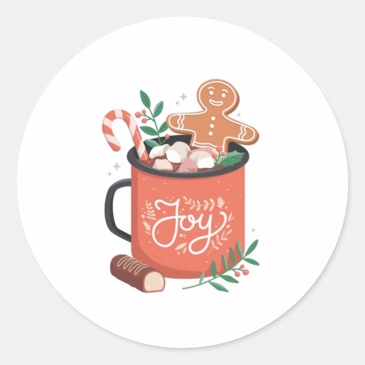 ホットココアクリスマス ラウンドシール (正面)