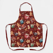 ホットココアジンジャーブレッド素朴クリスマス エプロン (正面)