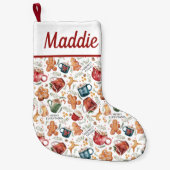 ホットココアジンジャーブレッド素朴クリスマス スモールクリスマスストッキング (正面)