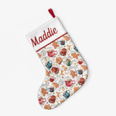 ホットココアジンジャーブレッド素朴クリスマス スモールクリスマスストッキング (裏面 (吊り時))