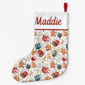 ホットココアジンジャーブレッド素朴クリスマス スモールクリスマスストッキング (裏面)