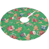 ホットココアジンジャーブレッド素朴クリスマス ブラッシュドポリエステルツリースカート (アングル)