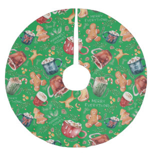 ホットココアジンジャーブレッド素朴クリスマス ブラッシュドポリエステルツリースカート