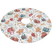 ホットココアジンジャーブレッド素朴クリスマス ブラッシュドポリエステルツリースカート (アングル)