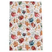 ホットココアジンジャーブレッド素朴クリスマス ミディアムペーパーバッグ (正面)