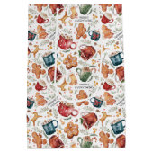 ホットココアジンジャーブレッド素朴クリスマス ミディアムペーパーバッグ (裏面)