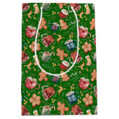 ホットココアジンジャーブレッド素朴クリスマス ミディアムペーパーバッグ (正面)