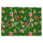 ホットココアジンジャーブレッド素朴クリスマス ラージペーパーバッグ (裏面)