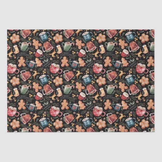 ホットココアジンジャーブレッド素朴クリスマス 薄葉紙 (正面)