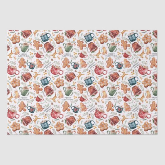 ホットココアジンジャーブレッド素朴クリスマス 薄葉紙 (正面)