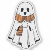 ホットココアステッカー付き可愛い幽霊 シール (正面)