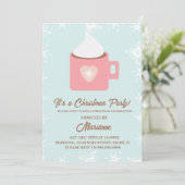 ホットココアスノーフレークスクリスマスパーティー 招待状 (スタンド正面)