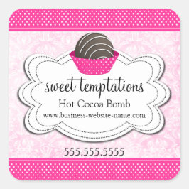 ホットココアチョコレートボムスクエアステッカー スクエアシール