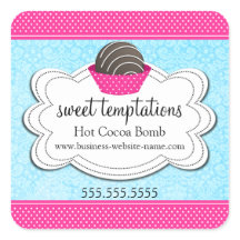 ホットココアチョコレートボムスクエアステッカー