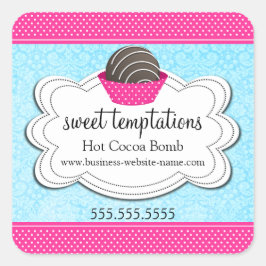 ホットココアチョコレートボムスクエアステッカー スクエアシール