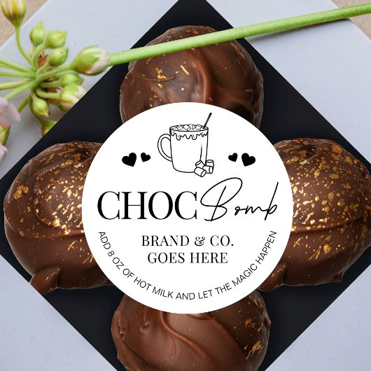 ホットココアチョコレート爆弾の指示ロミニマルゴ ラウンドシール