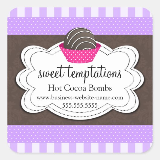 ホットココアチョコレート爆弾スクエアステッカー スクエアシール (正面)