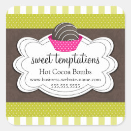 ホットココアチョコレート爆弾スクエアステッカー スクエアシール