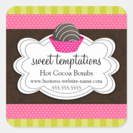 ホットココアチョコレート爆弾スクエアステッカー スクエアシール