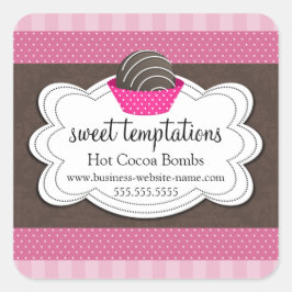 ホットココアチョコレート爆弾スクエアステッカー スクエアシール